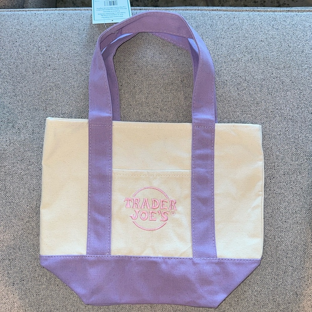 Trader Joe’s Pastel Mini Tote Bag PURPLE